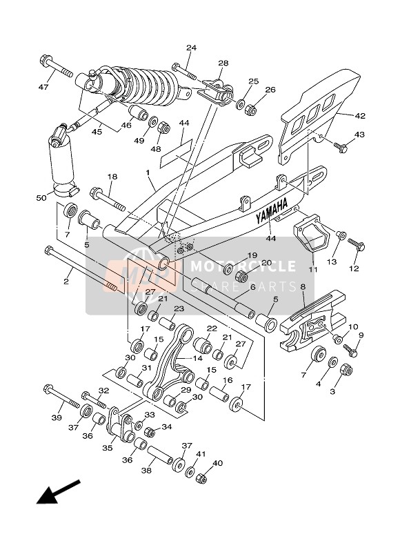 Yamaha TT-R125E 2003 Bras arrière & Suspension 2 (Pour 5HPM, 5HPN) pour un 2003 Yamaha TT-R125E