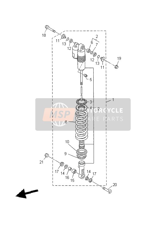 Yamaha YZ426F 2002 Rear Suspension for a 2002 Yamaha YZ426F