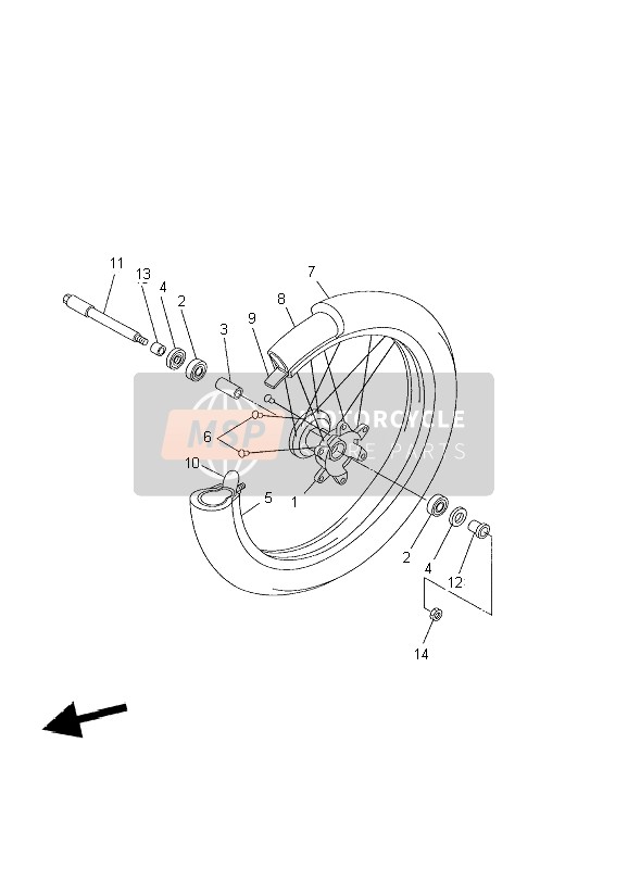 Yamaha YZ426F 2002 Front Wheel for a 2002 Yamaha YZ426F