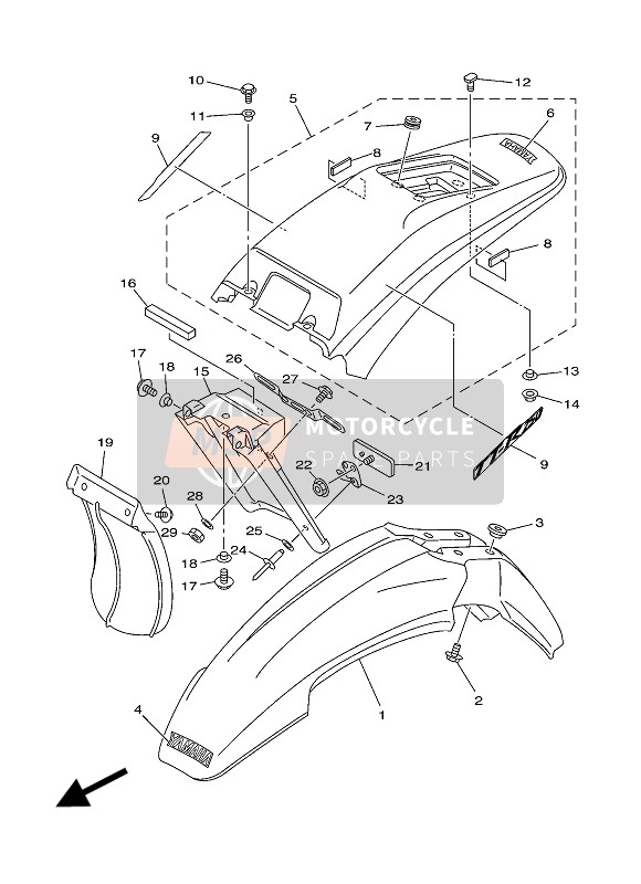 Yamaha TT250R 2005 Fender for a 2005 Yamaha TT250R