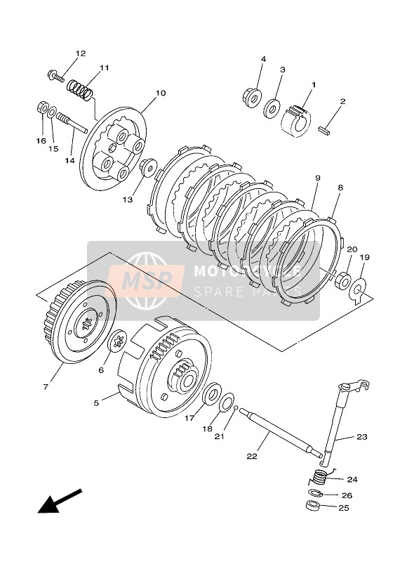 Yamaha TT-R125E 2005 Clutch for a 2005 Yamaha TT-R125E