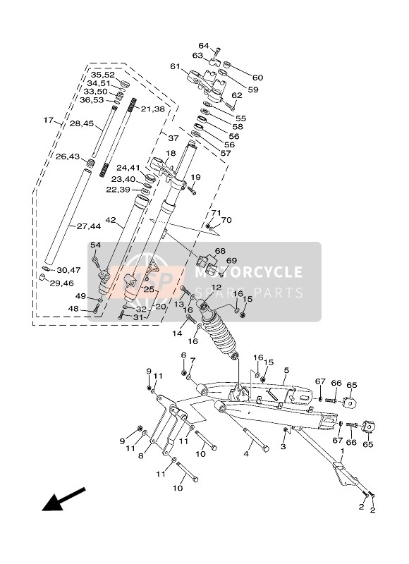 Yamaha XT125R 2005 Davanti & Sospensione per un 2005 Yamaha XT125R