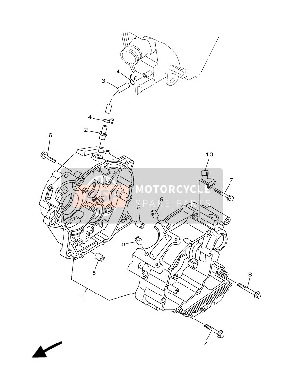 Yamaha XT125X 2005 Crankcase for a 2005 Yamaha XT125X