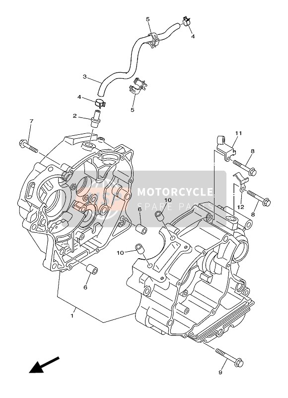 Yamaha TT-R125 2006 Kurbelgehäuse für ein 2006 Yamaha TT-R125