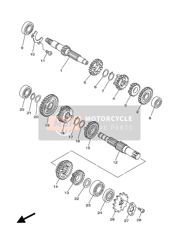 Yamaha TT-R125 2006 Transmission pour un 2006 Yamaha TT-R125