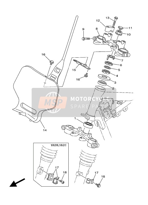 Yamaha TT-R125 2006 Lenkung für ein 2006 Yamaha TT-R125