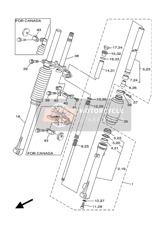 Front Fork (For 1B29, 1B2A)