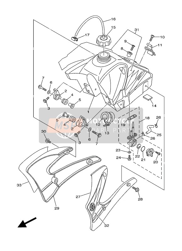 Yamaha TT-R125E 2006 Réservoir d'essence pour un 2006 Yamaha TT-R125E