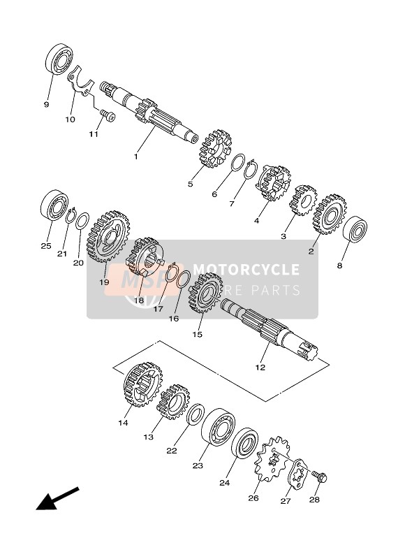 Yamaha XT125R 2006 Transmission for a 2006 Yamaha XT125R