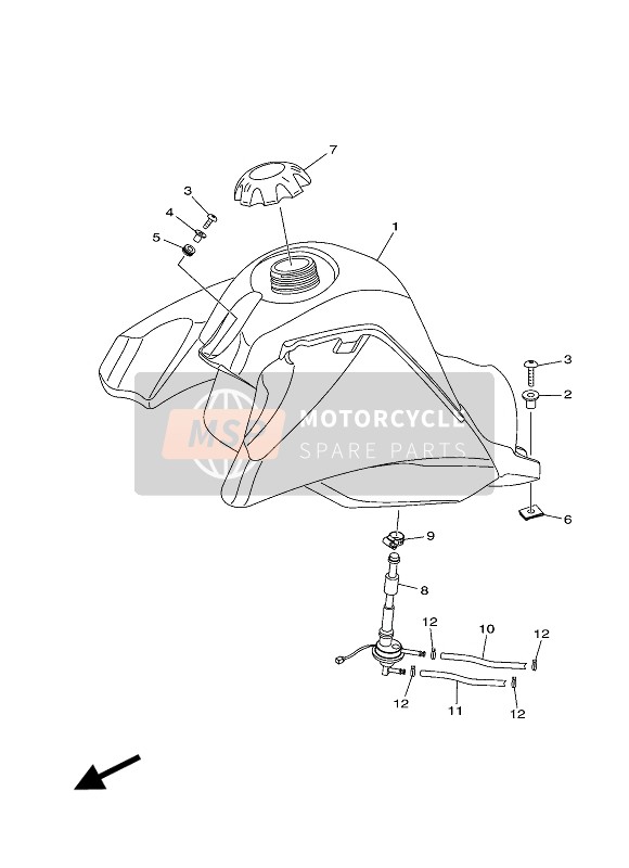 Yamaha XT125R 2006 Benzinetank voor een 2006 Yamaha XT125R