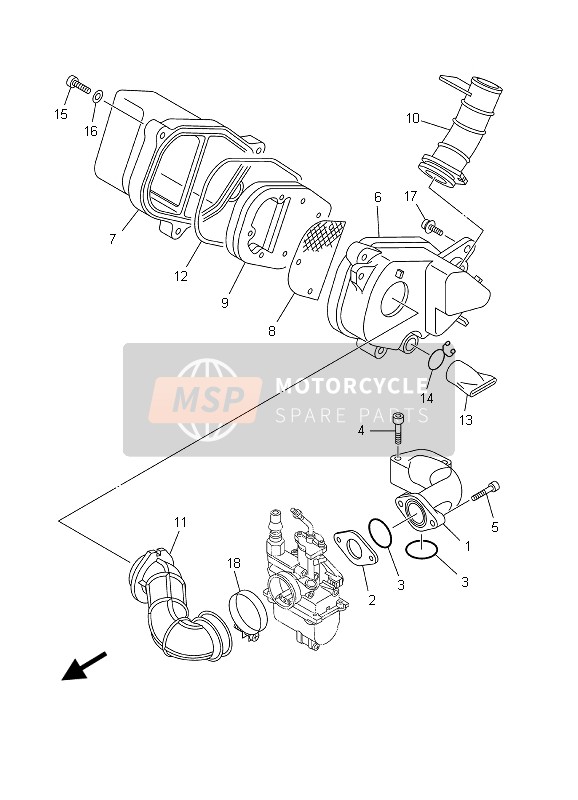 Yamaha TT-R90 2003 Intake for a 2003 Yamaha TT-R90