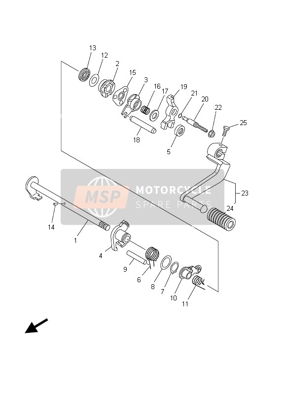 55K185310000, Bar, Shift Fork Guide 1, Yamaha, 0