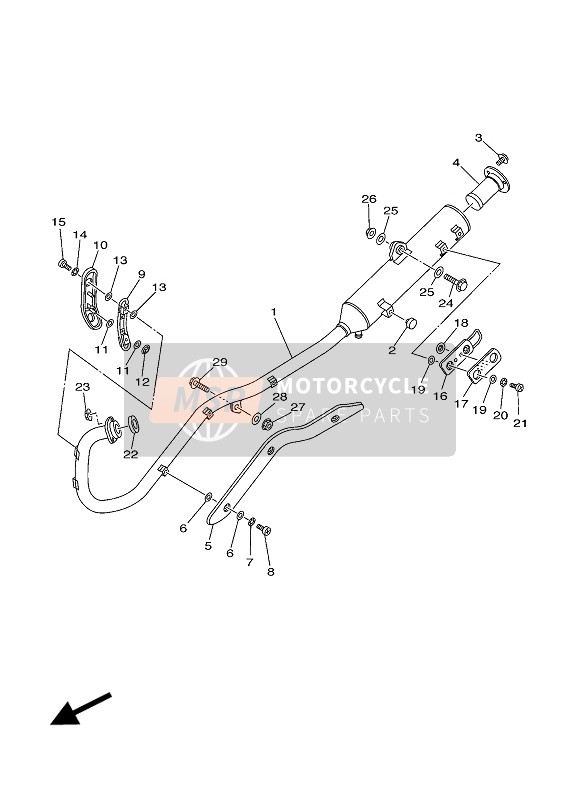 Yamaha TT-R125 2007 ABGAS für ein 2007 Yamaha TT-R125