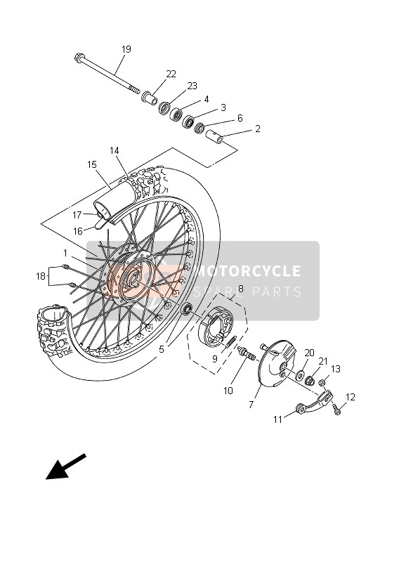 Yamaha TT-R90 2003 Front Wheel for a 2003 Yamaha TT-R90