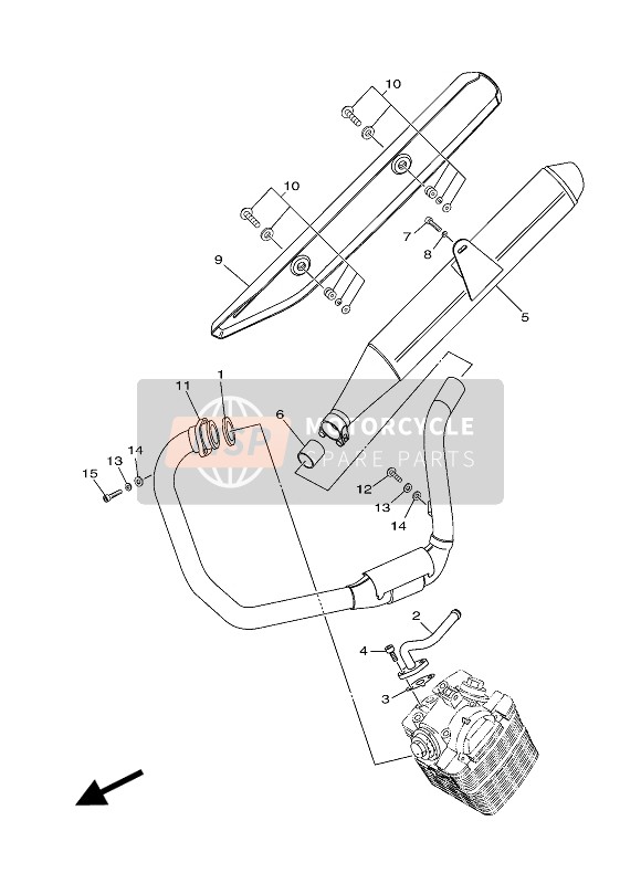 3D6E47181000, Protezione Marmitta      XT125, Yamaha, 3