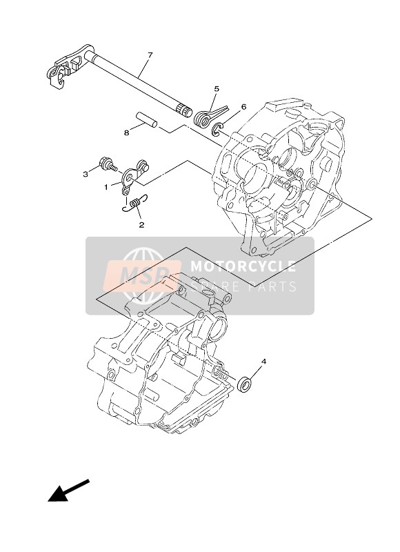 Yamaha XT125R 2008 Eje de cambio para un 2008 Yamaha XT125R