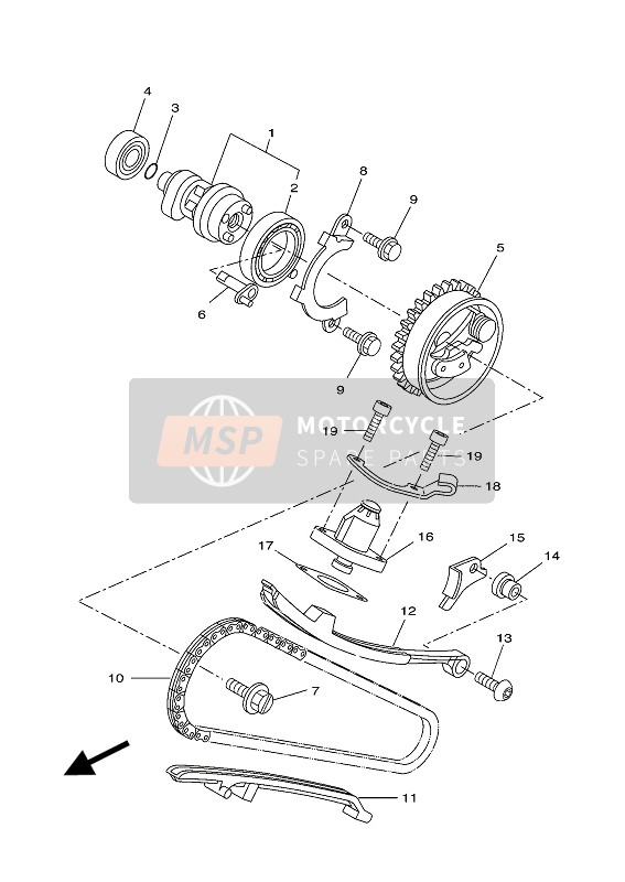 5D7WE2110000, Cam Shaft Assy, Yamaha, 0