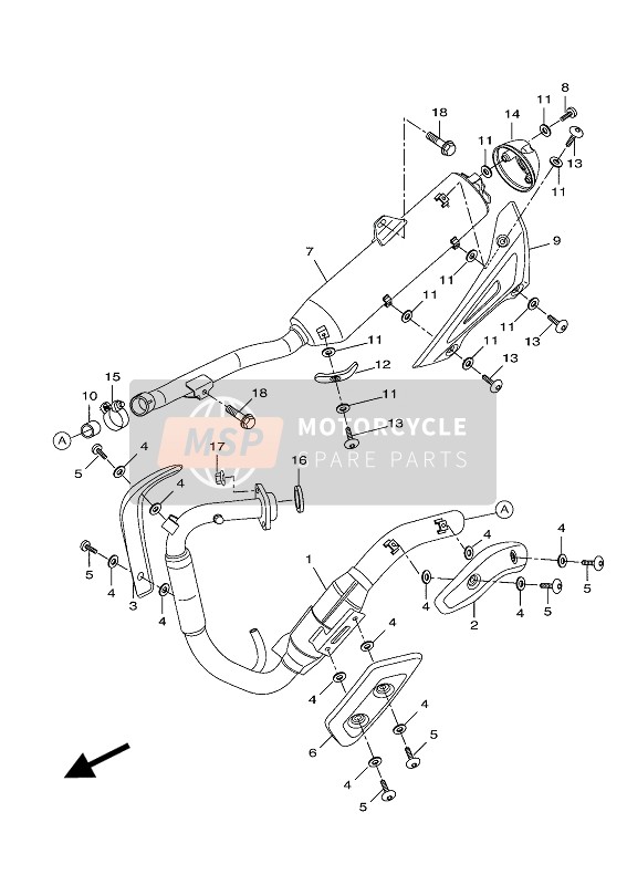 22BE46110000, Coude D'Echappement, Yamaha, 0