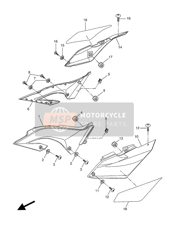 22BF171E0000, Cache Laterale, Yamaha, 1