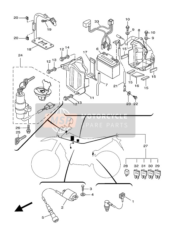 5YKH25300000, Commutateur Cplt, Yamaha, 0