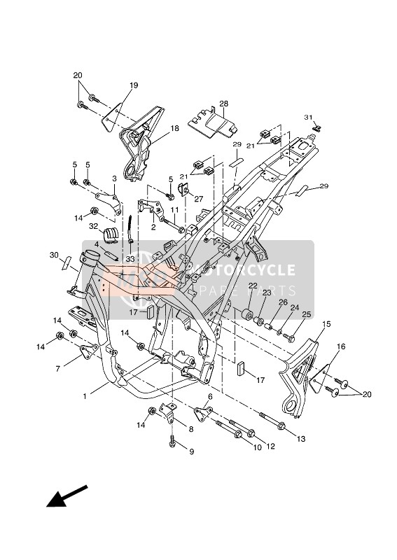 Yamaha WR125X 2010 Cadre pour un 2010 Yamaha WR125X