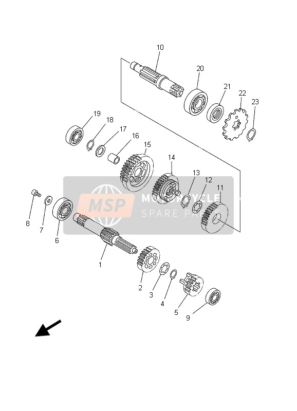 Yamaha TT-R90E 2003 Transmission for a 2003 Yamaha TT-R90E