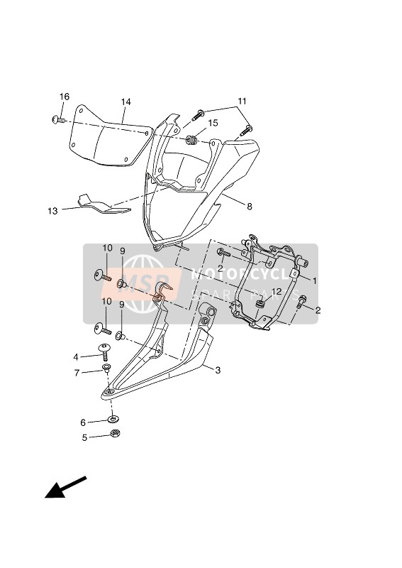 22BH41115000, Gehause, Scheinwerfer, Yamaha, 4