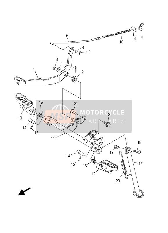 Yamaha TT-R90E 2003 Supporter & Repose Pieds pour un 2003 Yamaha TT-R90E