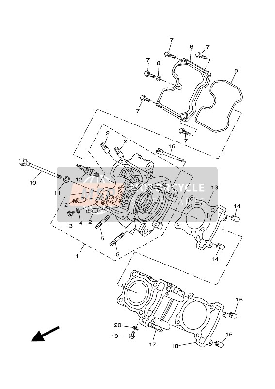 Yamaha WR125X 2013 Cylinder Head for a 2013 Yamaha WR125X