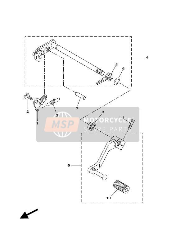 Yamaha WR125X 2013 Arbre de changement de vitesse pour un 2013 Yamaha WR125X