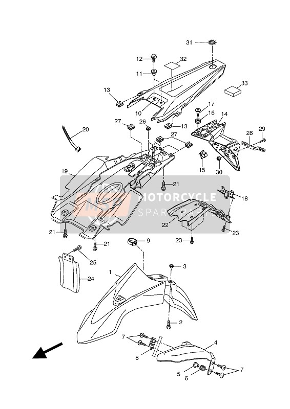 Yamaha WR125X 2013 Fender for a 2013 Yamaha WR125X