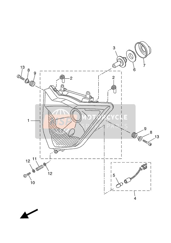 Yamaha WR125X 2013 Phare pour un 2013 Yamaha WR125X