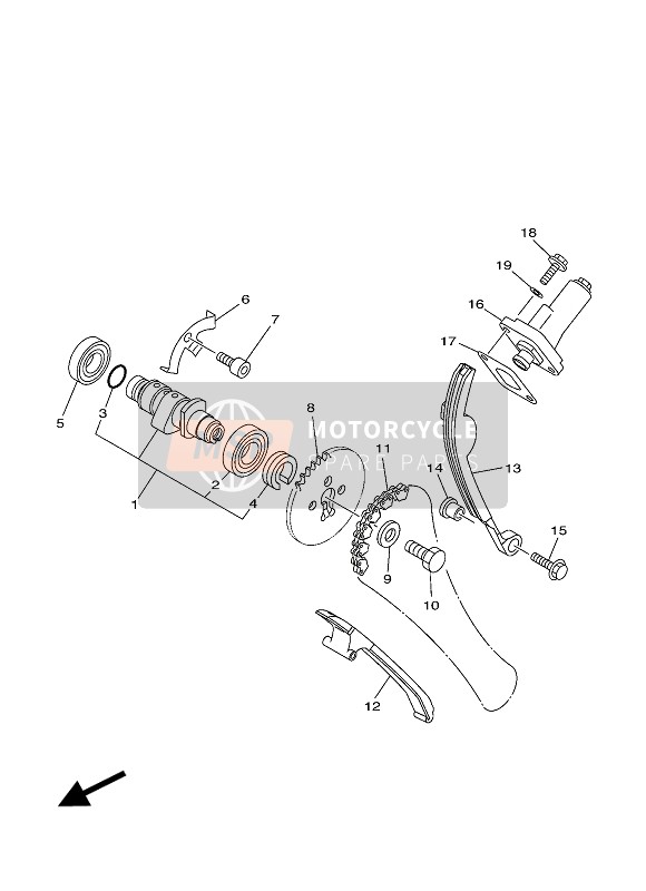 Yamaha TT-R125LW 2014 Albero A Camme & Catena per un 2014 Yamaha TT-R125LW