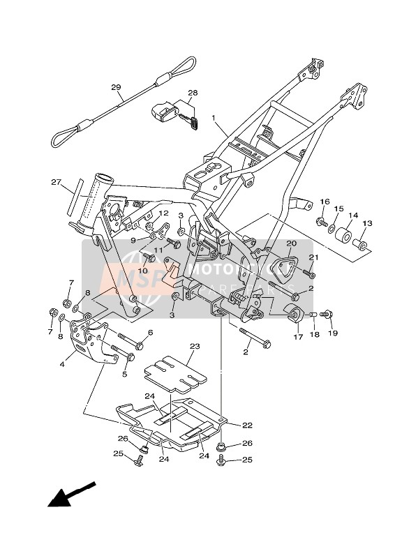 Yamaha TT-R125LW 2014 Frame for a 2014 Yamaha TT-R125LW