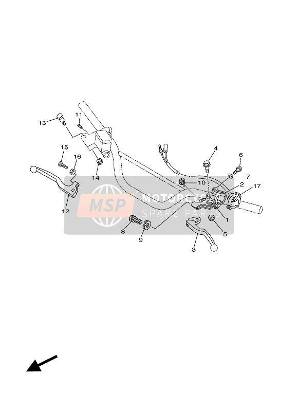 Yamaha TT-R125LW 2014 Interruptor de manija & Palanca para un 2014 Yamaha TT-R125LW