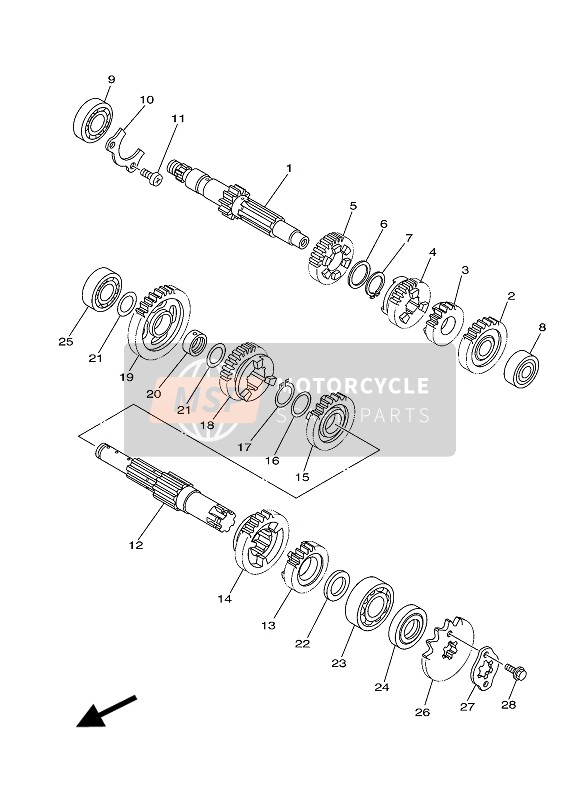 Yamaha TT-R125LWE 2014 Getriebe für ein 2014 Yamaha TT-R125LWE