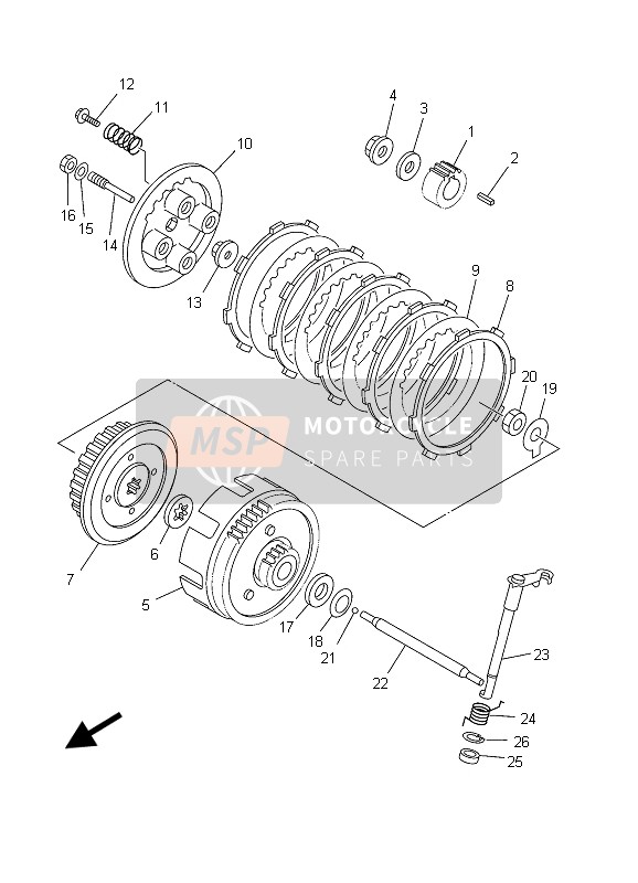 Yamaha TT-R125E SW & LW 2003 Embrayage pour un 2003 Yamaha TT-R125E SW & LW