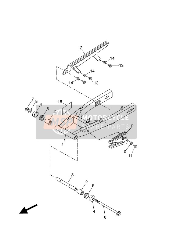 Yamaha WR125R 2014 Rear Arm for a 2014 Yamaha WR125R