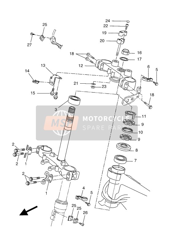 Yamaha WR125R 2014 LENKUNG 2 für ein 2014 Yamaha WR125R