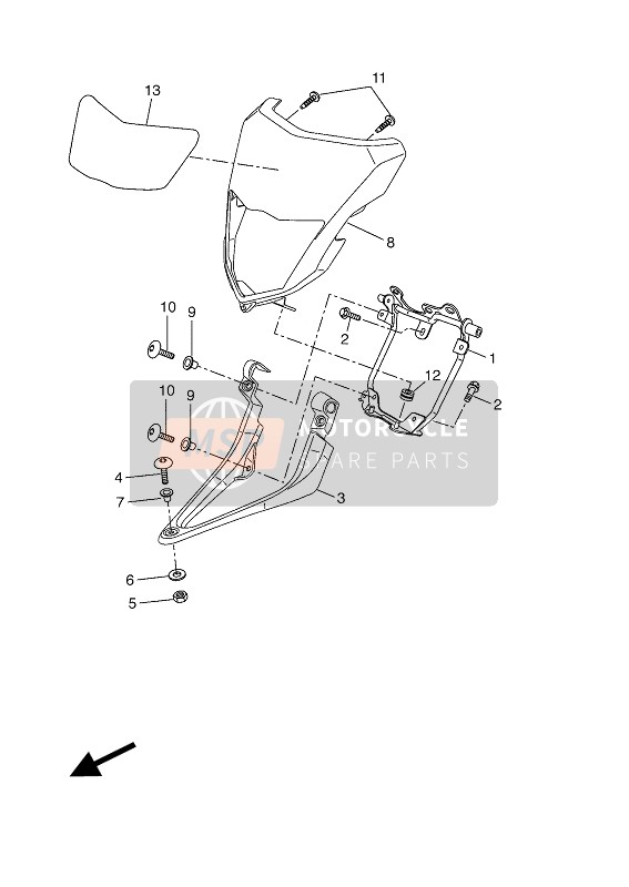 Yamaha WR125R 2014 Kuipwerk 1 voor een 2014 Yamaha WR125R