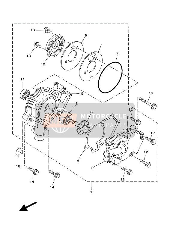 Yamaha WR125X 2014 Pompe à eau pour un 2014 Yamaha WR125X