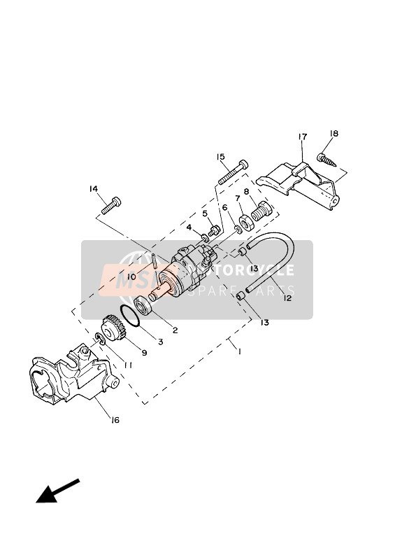 Yamaha PW50 2018 Bomba de aceite para un 2018 Yamaha PW50