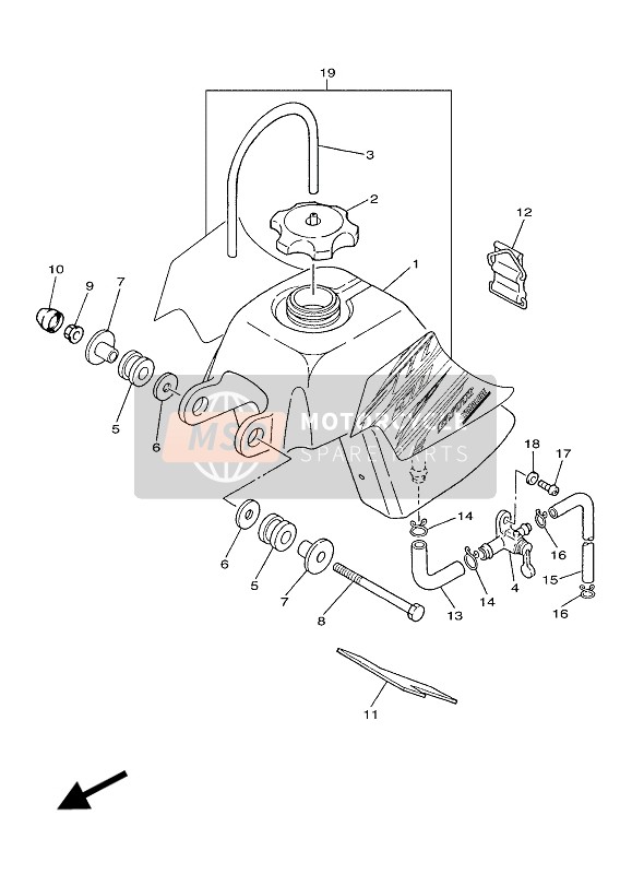 Yamaha PW50 2018 Serbatoio di carburante per un 2018 Yamaha PW50