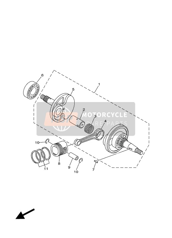 Yamaha TT-R50E 2018 Vilebrequin & Piston pour un 2018 Yamaha TT-R50E