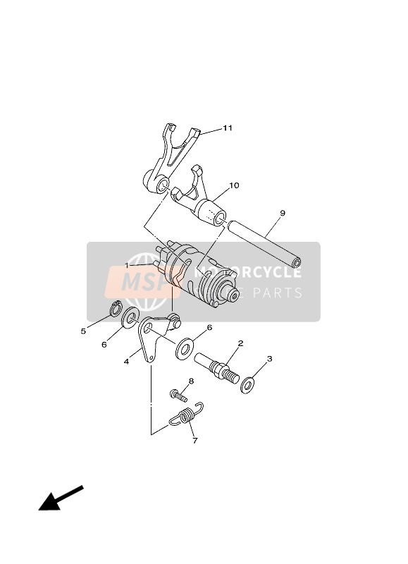 Yamaha TT-R50E 2018 Shift Cam & Fourchette pour un 2018 Yamaha TT-R50E