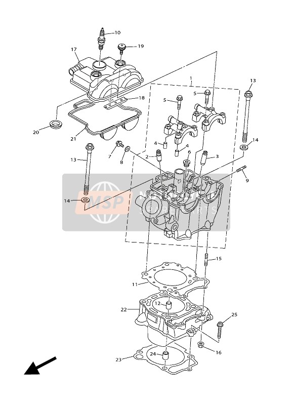 1SM111901900, Couvercle,  Culasse 1, Yamaha, 0