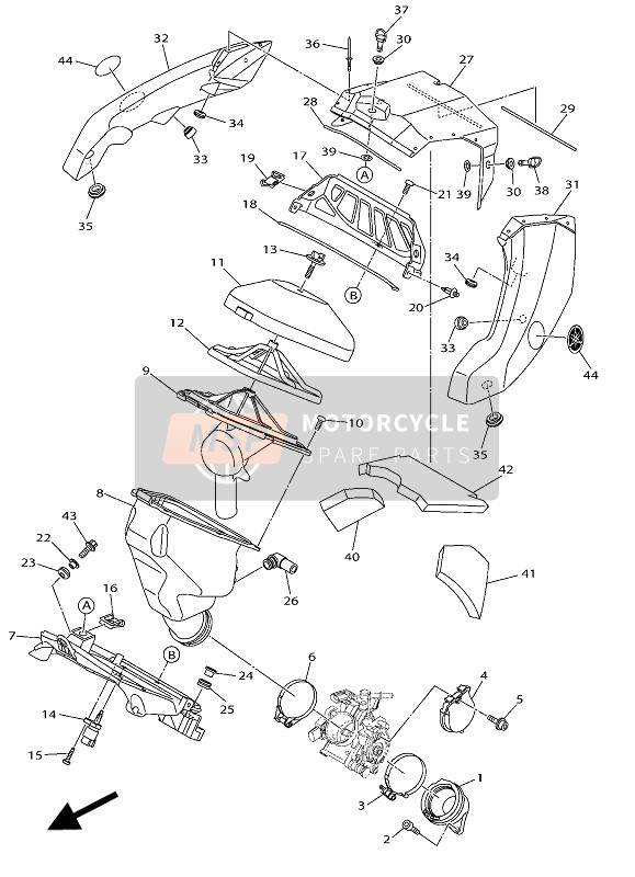 Yamaha WR250F 2018 Intake for a 2018 Yamaha WR250F