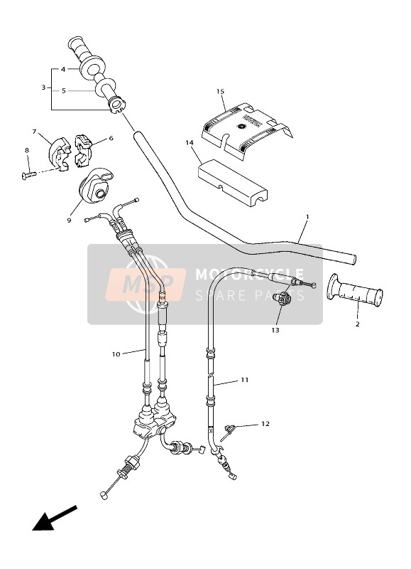 Yamaha WR450F 2018 Steering Handle & Cable for a 2018 Yamaha WR450F