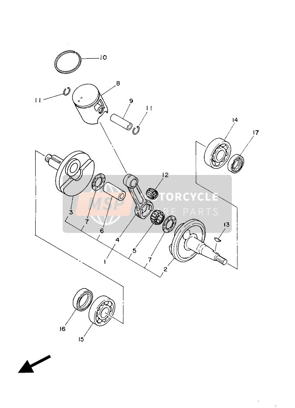 Yamaha YZ85LW 2018 Vilebrequin & Piston pour un 2018 Yamaha YZ85LW