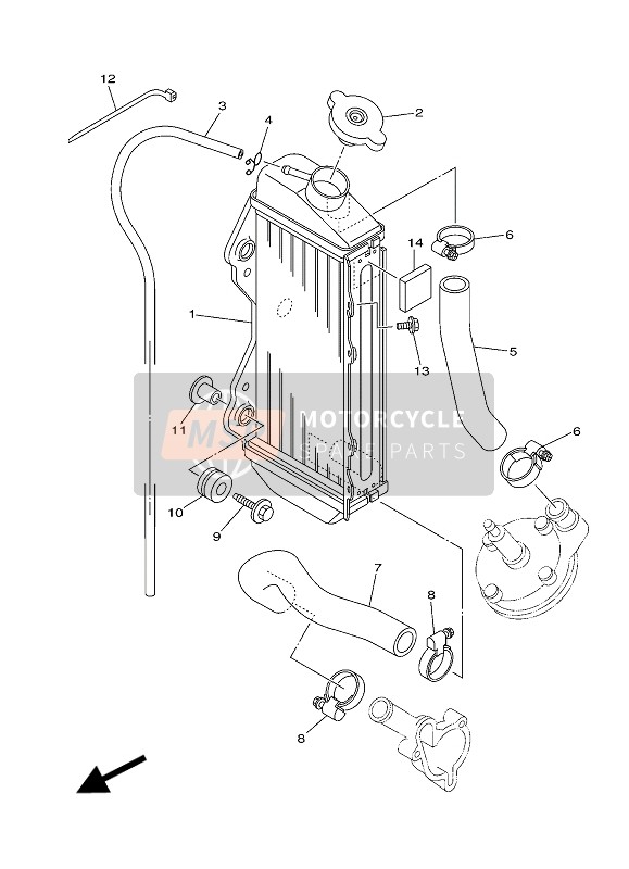 Yamaha YZ85LW 2018 Radiateur & Tuyau pour un 2018 Yamaha YZ85LW